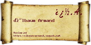 Ölbaum Armand névjegykártya